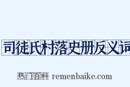 司徒氏村落史册反义词是什么意思的图片